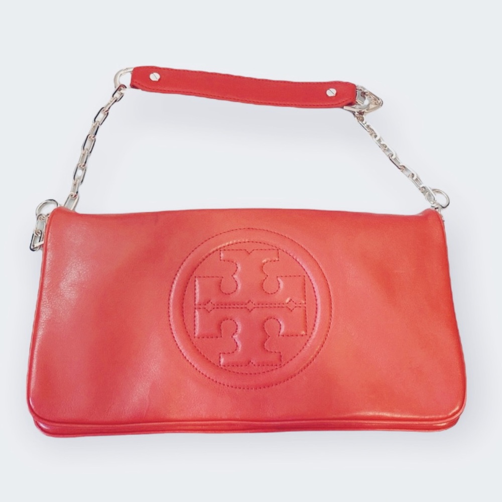 SALE! ❤️ Stylish Rare Ed. Tory Burch Red/Orange Reva Clutch